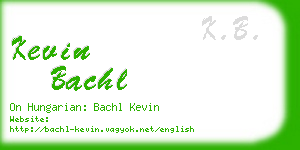 kevin bachl business card